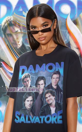 Discover Actor DAMON SALVATORE Vintage Shirt | Damon Salvatore Homage Tshirt
