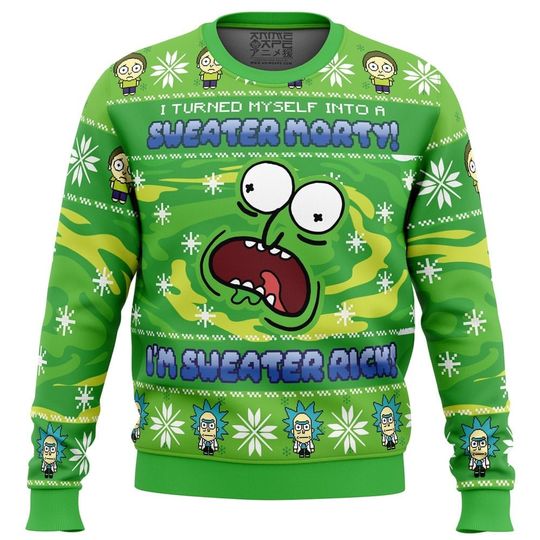 Discover Rick and Mortys Ugly Christmas Sweater, Christmas Sweater, Ugly Knitted Sweater