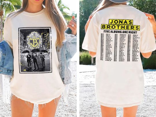 Discover Jonas Brothers Double Sided T-Shirt, Jonas Brothers Tour Shirt