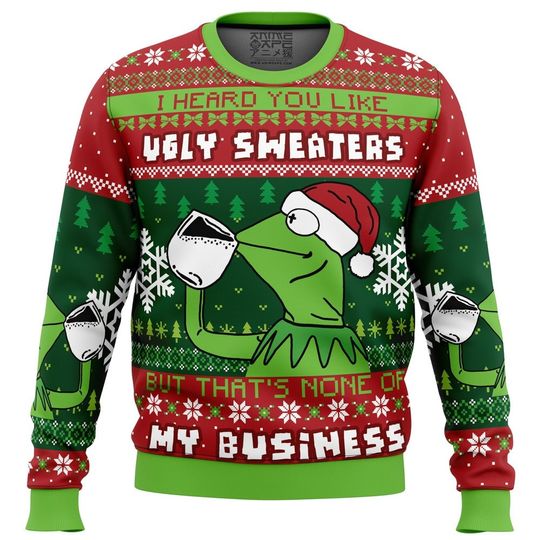 Discover None Of My Business K the frog Ugly Christmas Sweater, Christmas Sweater