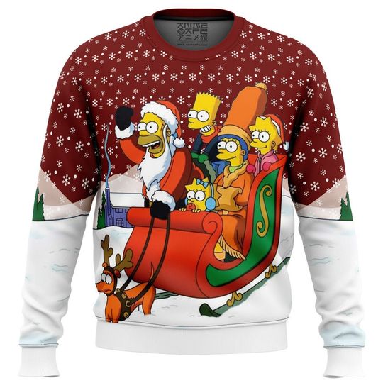 Discover Dashing Through the Snow The Simpson Ugly Christmas Sweater, Christmas Sweater