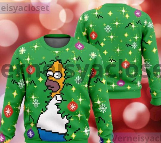 Discover Homer Bush Meme The Simpsons Ugly Christmas Sweater, Merry Christmas Sweater 2023