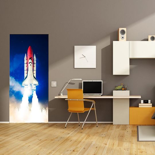 Discover Space Shuttle Self-Adhesive Door Cover Sticker