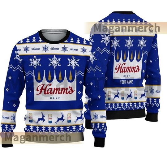 Discover Personalized Hamm's Beer Ugly Christmas Sweater, Christmas Gift