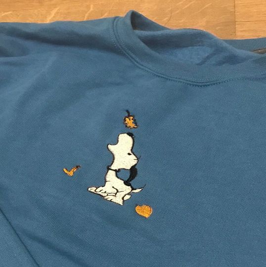Discover Snoopy Fall Leaves Embroidered Sweatshirt, Halloween Charlie Brown