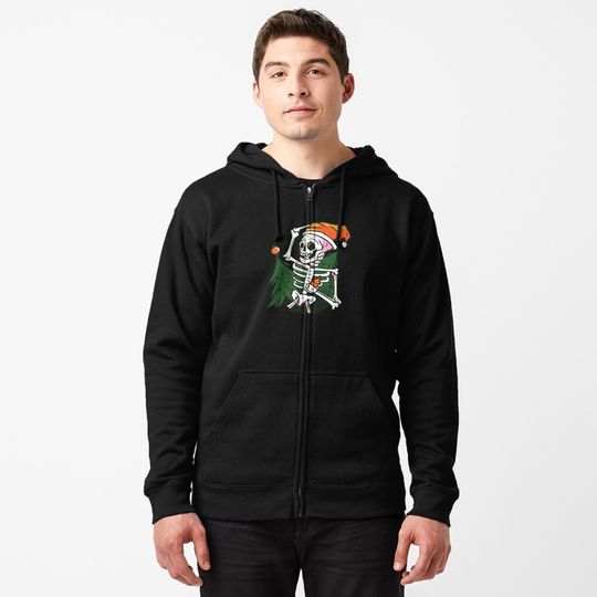Discover Skeleton christmas Zipped Hoodie