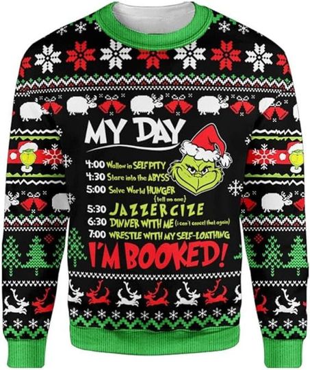 Discover The Grin Ugly Christmas Sweater, My Day I'm Booked Grin Ugly Christmas Sweater