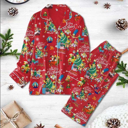 Discover Christmas Simpson Pajamas Set, Homer Simpson Thick Pajamas