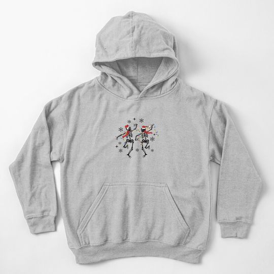 Discover Dancing Skeleton Christmas Lights, Skeleton Christmas Kids Pullover Hoodie