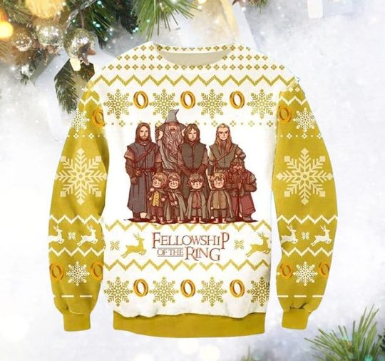 Discover Fellowship of the Ring Ugly Christmas Sweatshirt, All Over Print Sweater