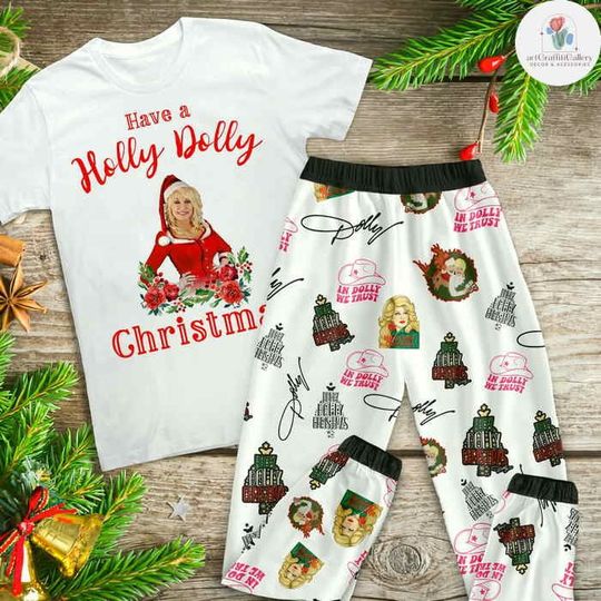 Discover Have A Holly Dolly Christmas Pajamas, Dolly Parton Pajamas Set