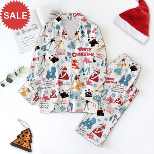 Discover White Christmas Themed Pajamas Set