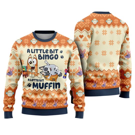 Discover BlueyDad A Little Bit Bingo A Lotta Bit Muffin Ugly Christmas Sweater