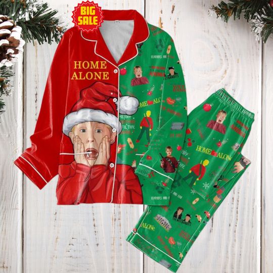 Discover Christmas Home Al0ne Pajamas, Home Al0ne Xmas Pajamas, Kevin M.ccallister Pajamas Set