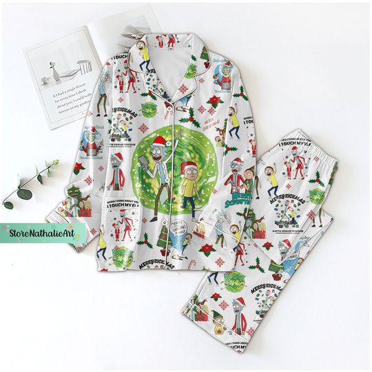 Discover Christmas Rick Rickandmorty Pajamas, Rick And Rickandmorty Pajamas