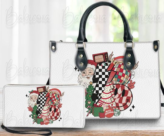 Discover Santa Claus Christmas Leather Bag Merry Christmas Women Leather Bag