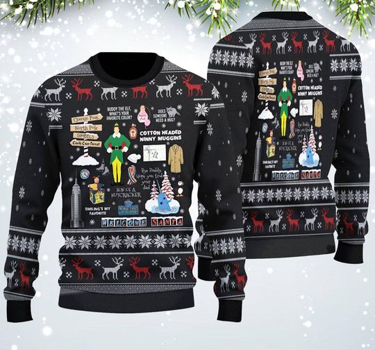 Discover Elf Christmas Ugly Sweater, Buddy the Elf Ugly Christmas Sweater