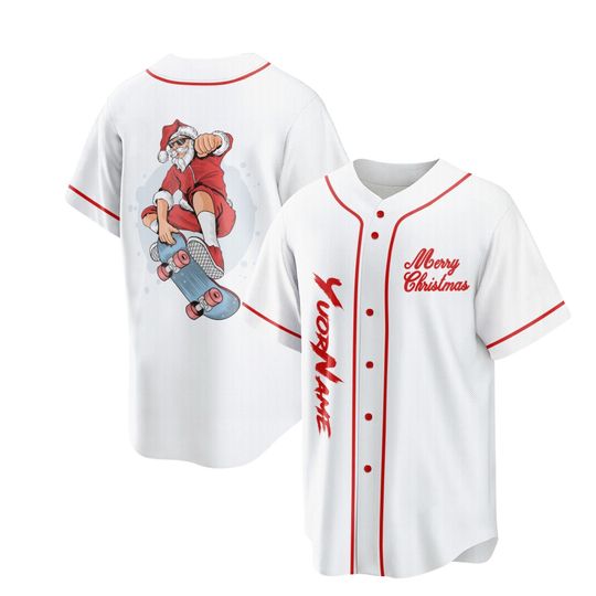 Discover Personalized Santa Claus Christmas Baseball Jersey