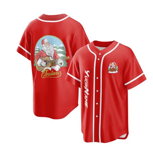Discover Personalized Santa Claus Christmas Baseball Jersey