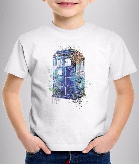 Discover Doctor Who Tardis Art Kids T-shirt Tee Funny Gift Boys Girls