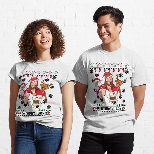 Discover Happy Birthday Jesus Ugly Christmas Sweater Classic T-Shirt