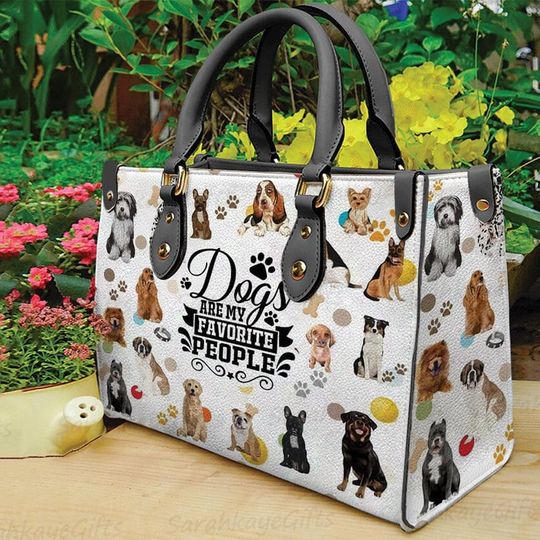Discover Cute Dog Leather Bag, Dog Handbag, Gift bags