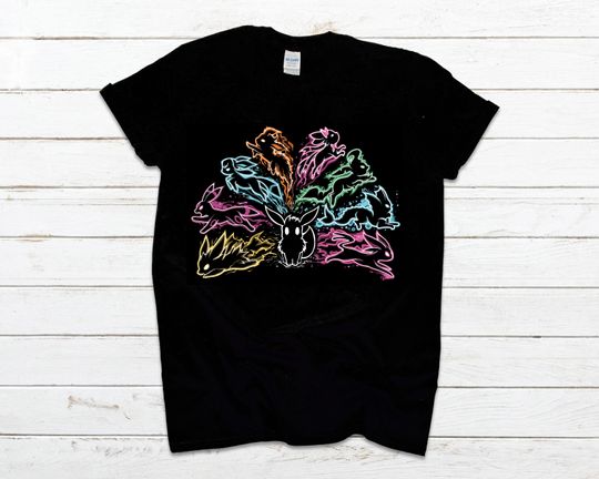 Discover Black T-Shirt Man Woman Child Eevee Evolutions Eevee