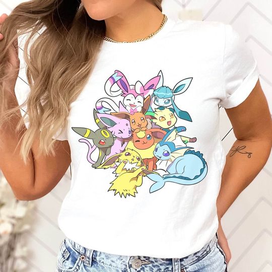 Discover Eeveelution Shirt PKM ft Espeon Jolteon Leafeon Flareon Sylveon Umbreon Eevee Tshirt