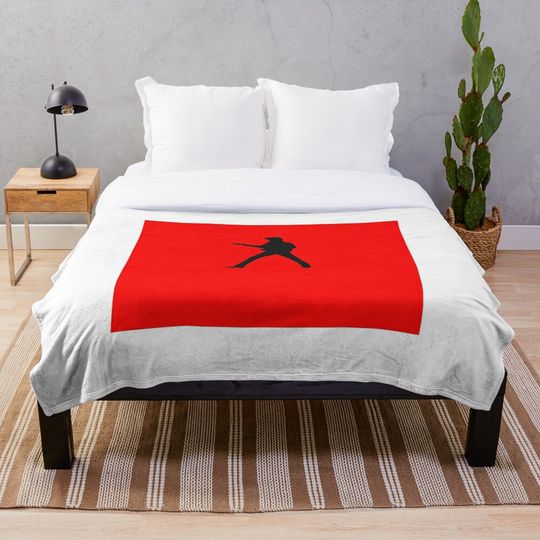 Discover Elvis Guitar Silhouette Red A-Line Dress Throw Blanket