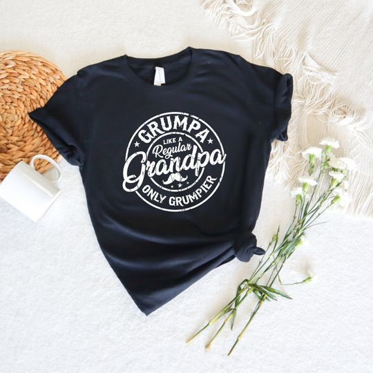 Discover Grumpa Like A Regular Grandpa Only Grumpier T-Shirt, Best Grandpa Ever Shirt