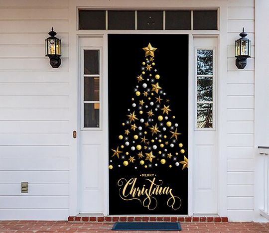 Discover Christmas Tree Self-Adhesive Door Cover Sticker