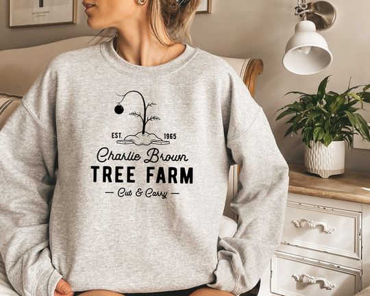 Discover Charlie Brown Christmas Tree Farm Sweatshirt, Farm Fresh Christmas Trees