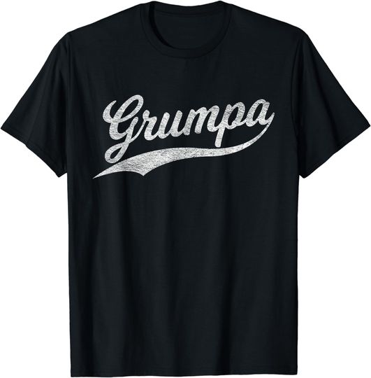 Discover Grumpa Baseball Script Cursive Grumpy Grandfather Funny T-Shirt