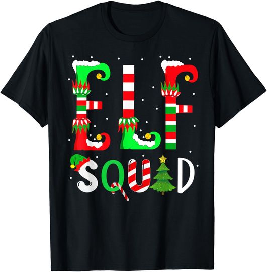 Discover elf squad Christmas family team Xmas matching boys girls kid T-Shirt