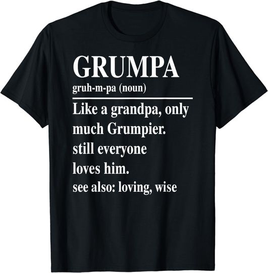 Discover Mens Funny Grumpa Definitions Father's Day Grumpa T-Shirt