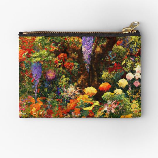 Discover Gustav Klimt Flower Garden Zipper Pouch