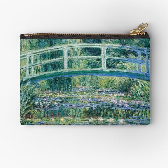 Discover Claude Monet Water Lilies and Japanese Bridge Zipper Pouch