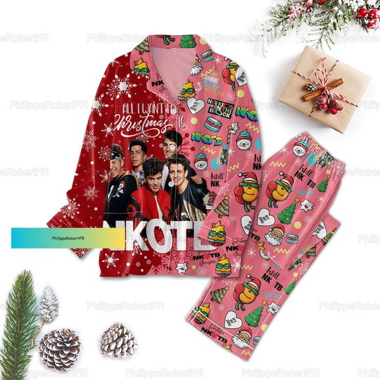 Discover Christmas NK on The Block Pajamas Set, NKOT Block Xmas Pajamas