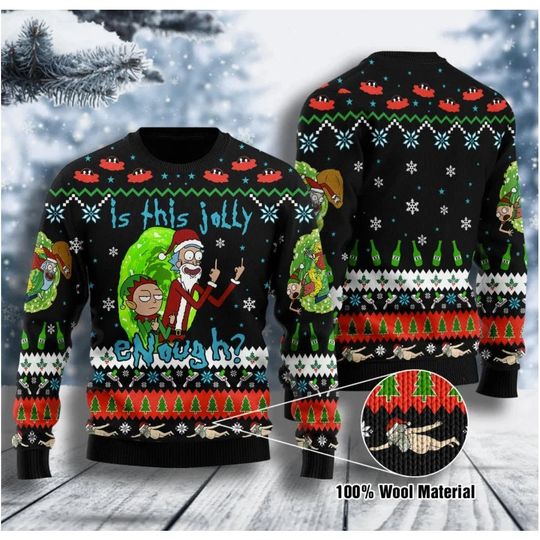 Discover Rick And Rickandmorty Ugly Christmas Sweater, Rick and Rickandmorty Fans
