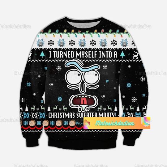 Discover Christmas Rick And Rickandmorty Ugly Sweater, Funny Rick Rickandmorty Xmas Sweater