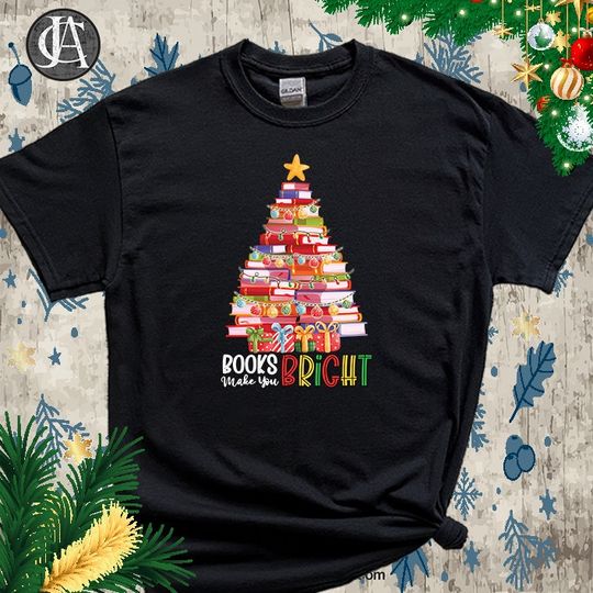 Discover Christmas books Tree T Shirt, Merry Bookmas Librarian
