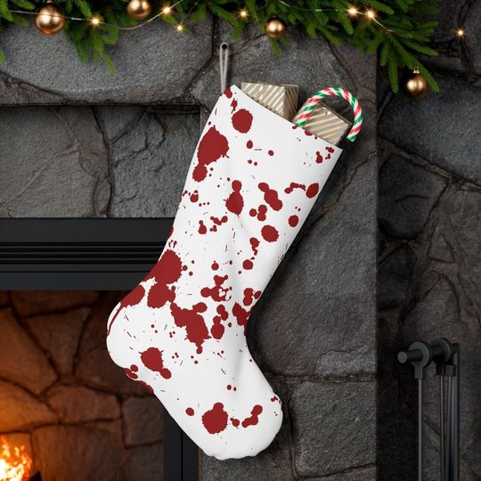 Discover Blood Splatter Horror Christmas Stocking, Family Christmas Stocking