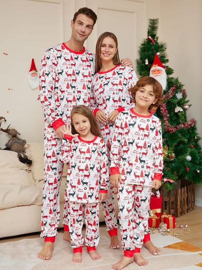 Discover Christmas Family Matching Homewear Outfits Kids Pajamas Sets Xmas Pj's Clothes