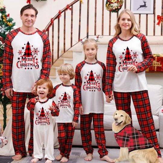 Discover Christmas Family Matching Pyjamas Adult Kids Xmas Nightwear Pyjamas Set