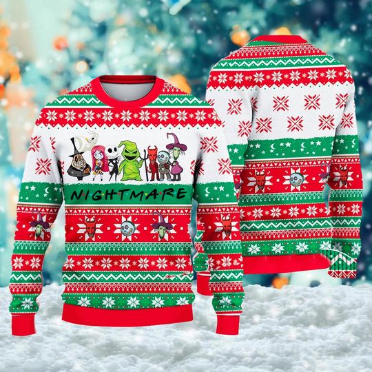 Discover Friends Nightmare Halloween Ugly Christmas Sweater, Skeleton