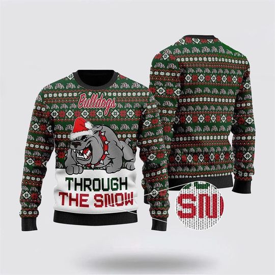 Discover Bulldogs Through The Snow Christmas Ugly Christmas Sweater