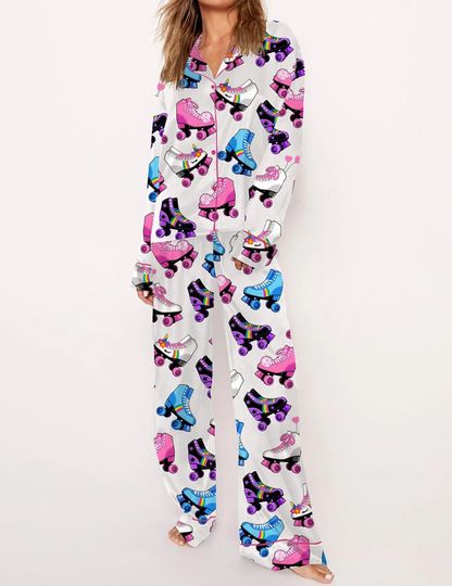 Discover Colorful Roller Skate Girls Pajama Set