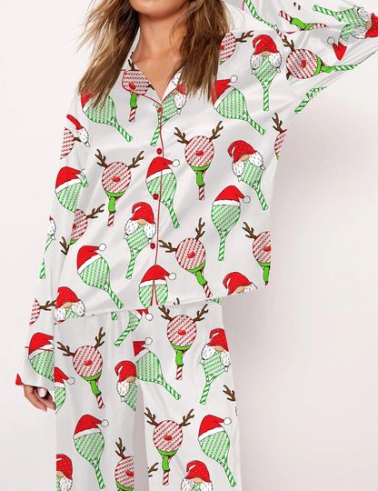 Discover Funny Tennis Racket Christmas Pajama Set