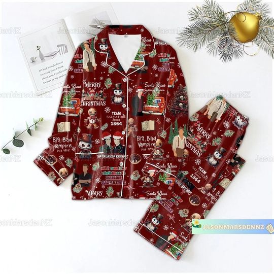 Discover Christmas The Vampire Diaries Pajamas Set, The Vampire Diaries Pajamas Set