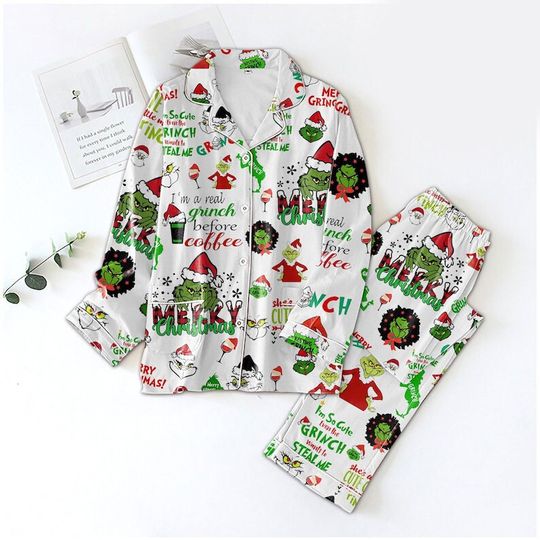 Discover MerryGrinch Christmas Pajamas, The Grin Lover Pajamas, Grin Pajamas